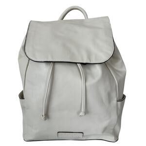 Vera Bradley Vegan Faux Leather Off White Drawstring Backpack Daily Tote Bag